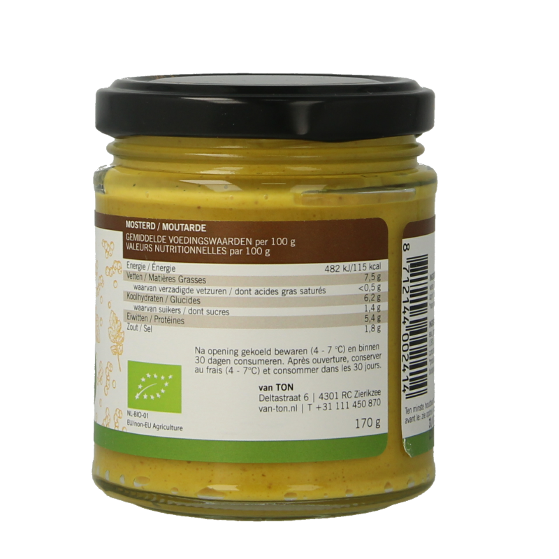 Van Ton Mosterd fijn bio 170 Gram