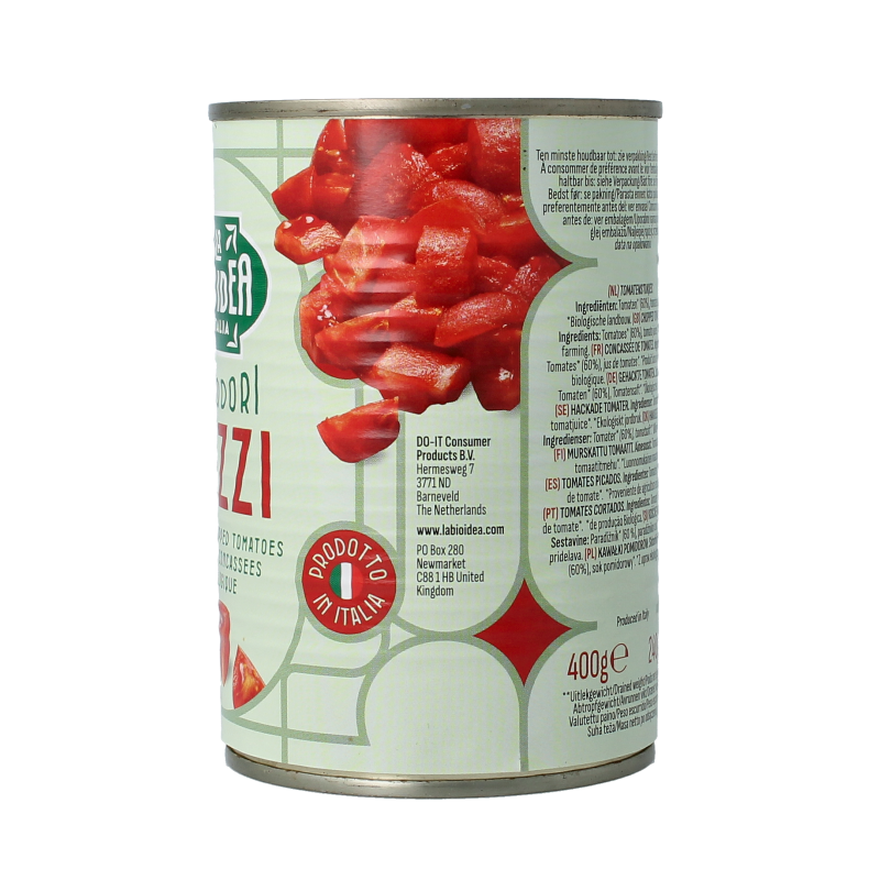 Bioidea Tomatenstukjes in blik bio 400 Gram