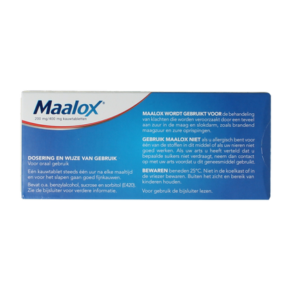 Maalox Kauwtabletten 200/400mg 20.00 Kauwtabletten