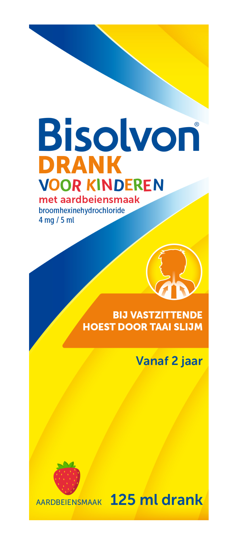 Bisolvon Drank kind aardbei 125 Milliliter