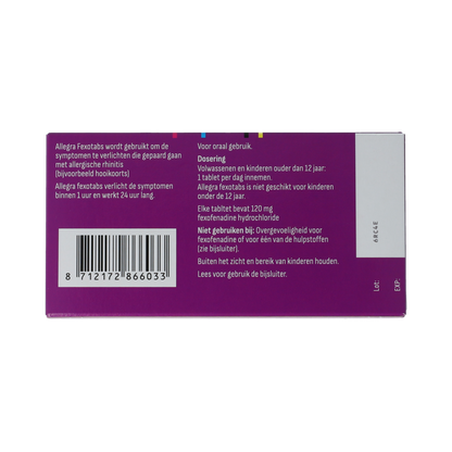 Allegra Fexotabs hooikoortstabletten 10.00 Tabletten