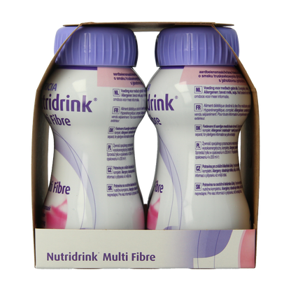 Nutridrink Multi fibre aardbei 200ml 4 Stuks
