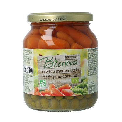 Bionova Doperwten met wortel bio 350 Gram