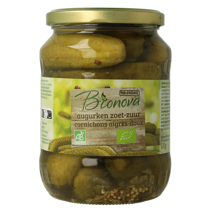 Bionova Augurken zoet zuur bio 670 Gram