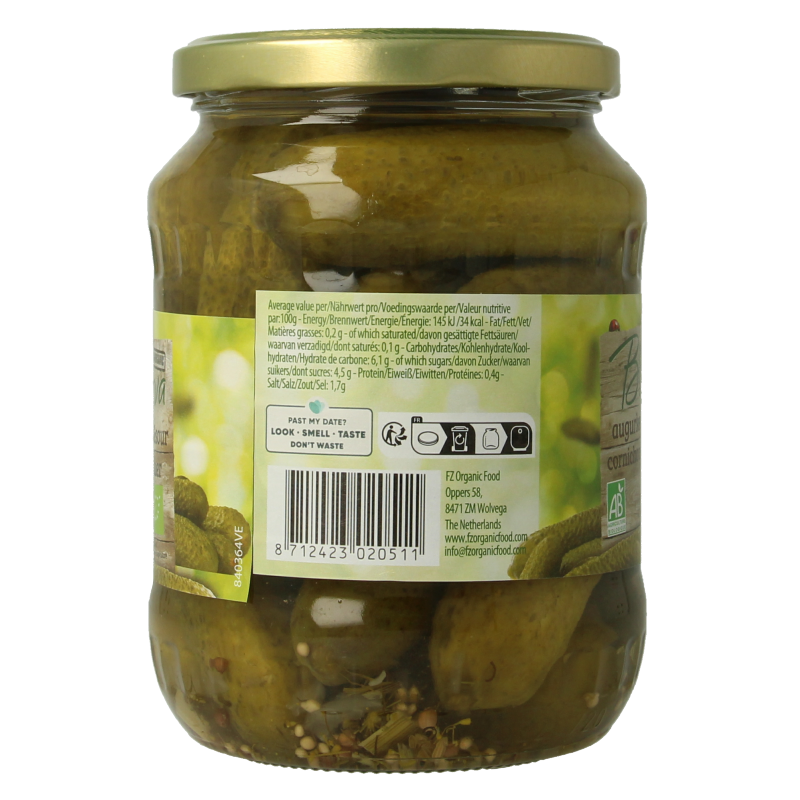 Bionova Augurken zoet zuur bio 670 Gram