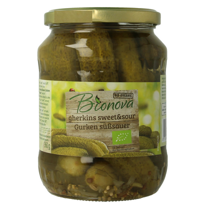 Bionova Augurken zoet zuur bio 670 Gram