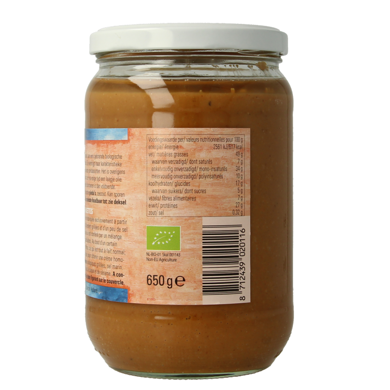 Jori Pindakaas met zout eko bio 650 Gram
