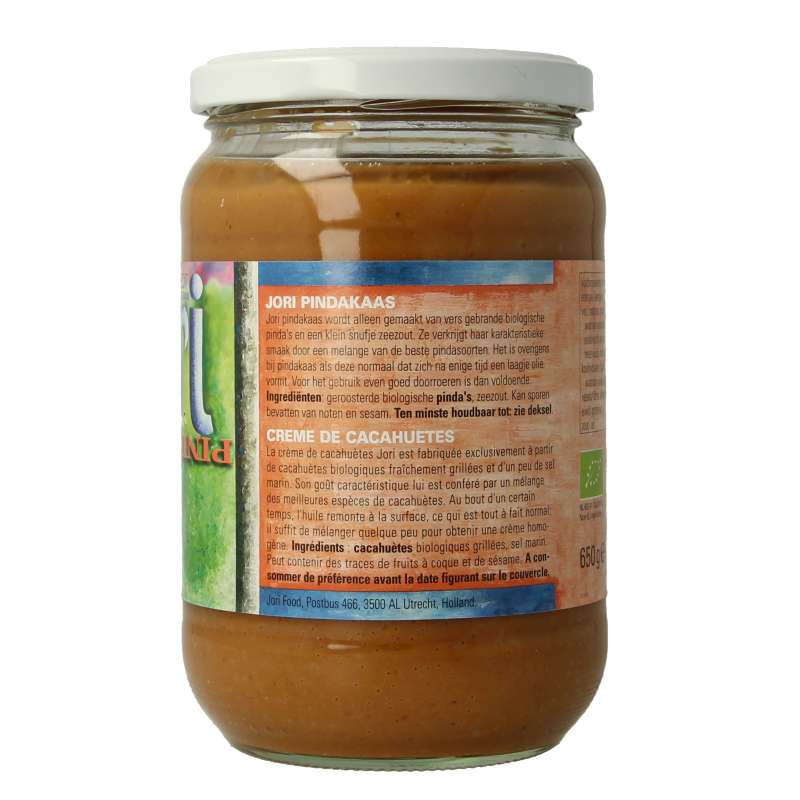 Jori Pindakaas met zout eko bio 650 Gram