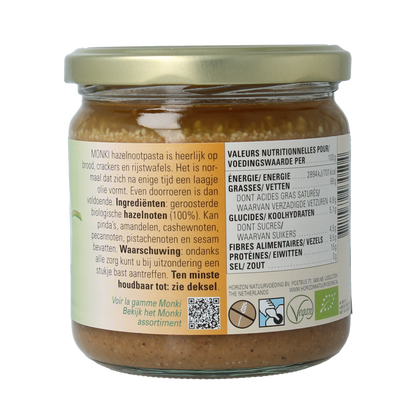 Monki Hazelnootpasta eko bio 330 Gram
