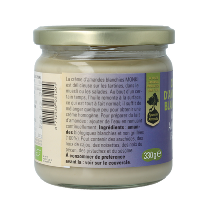 Monki Witte amandelpasta eko bio 330 Gram