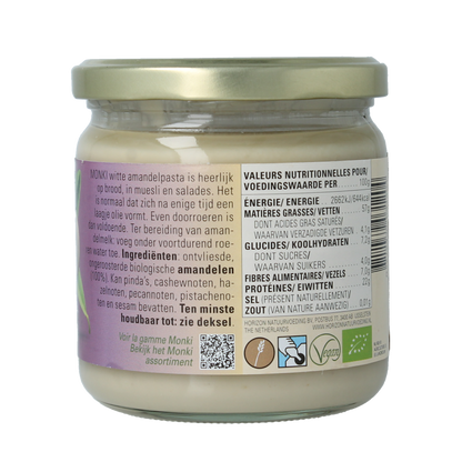 Monki Witte amandelpasta eko bio 330 Gram