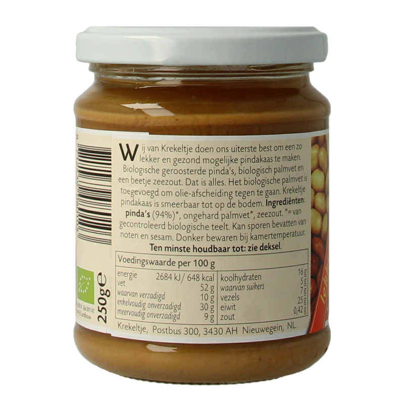 Krekeltje Pindakaas met zout eko bio 250 Gram
