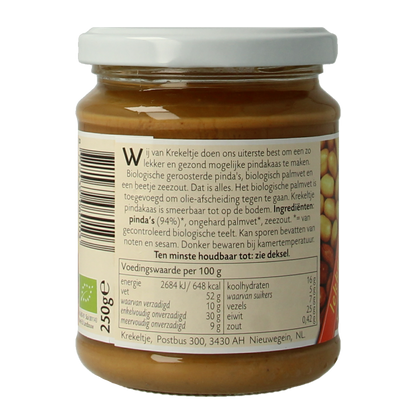 Krekeltje Pindakaas met zout eko bio 250 Gram