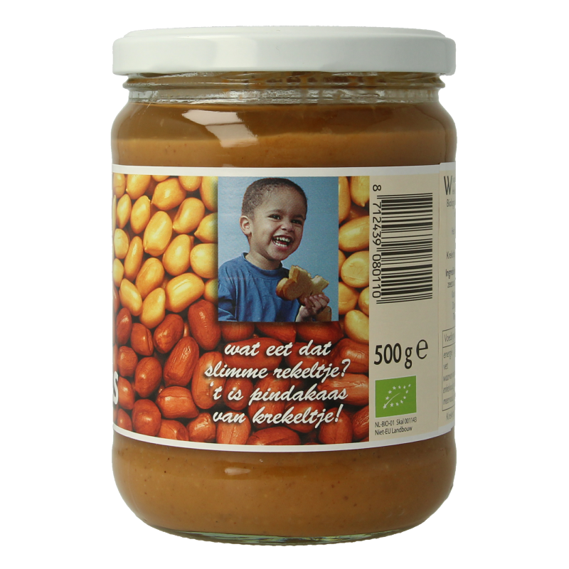 Krekeltje Pindakaas met zout eko bio 500 Gram