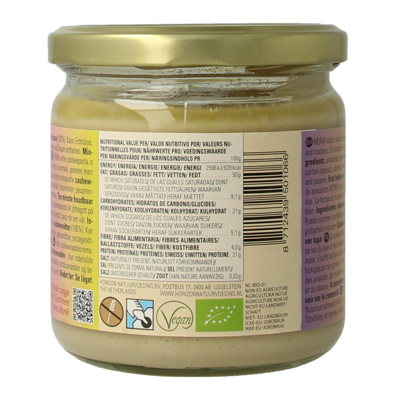 Monki Witte cashewpasta bio 330 Gram