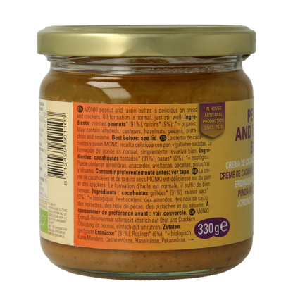 Monki Pinda rozijnenpasta bio 330 Gram
