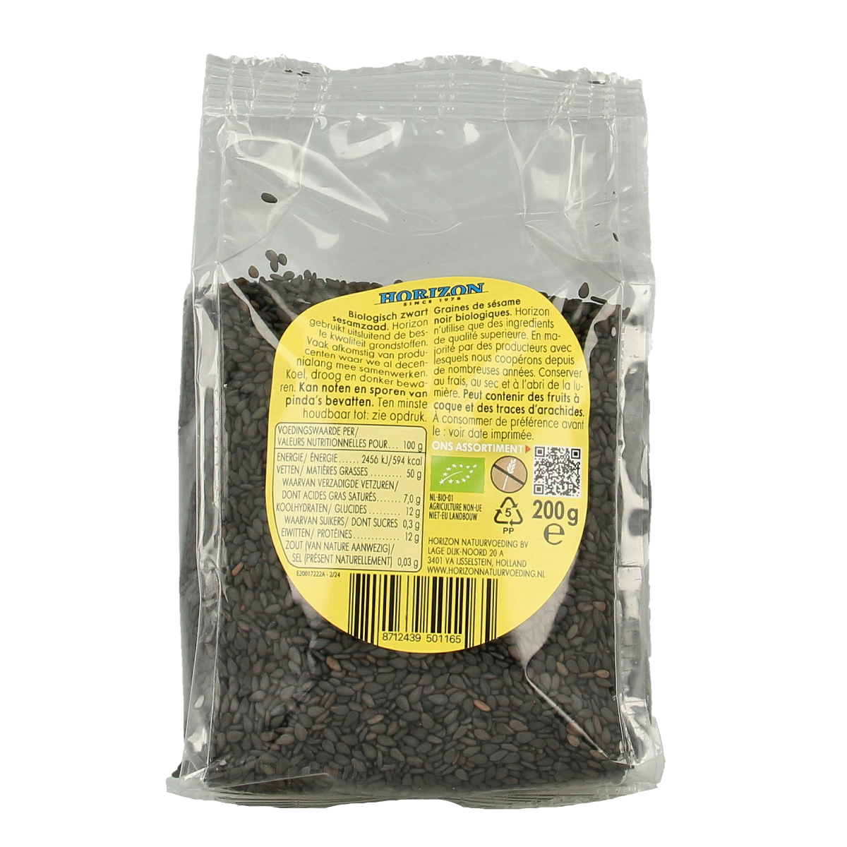 Horizon Sesamzaad zwart bio 200.00 Gram