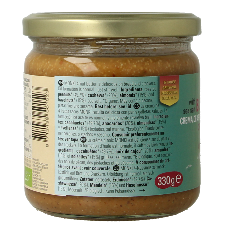 Monki 4 Notenpasta bio 330 Gram