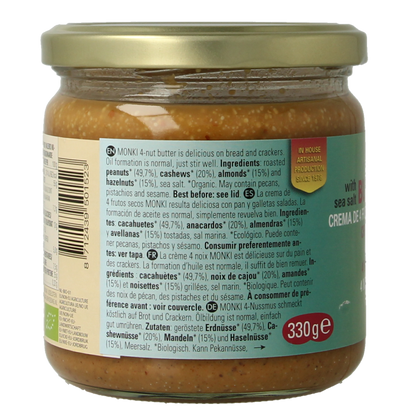 Monki 4 Notenpasta bio 330 Gram
