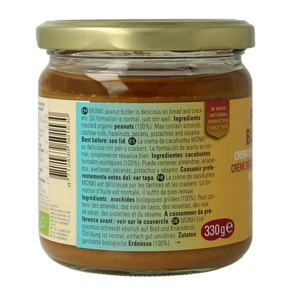 Monki Pindakaas zonder zout bio 330 Gram