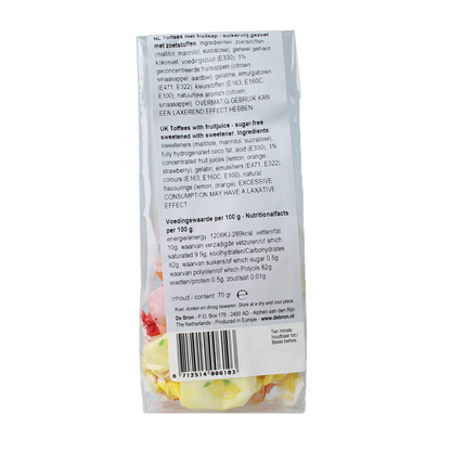 De Bron Fruit toffee suikervrij 70 Gram