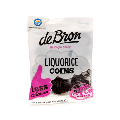 De Bron Muntendrop/liquorice coins suikervrij 100 Gram