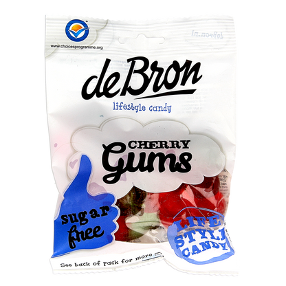 De Bron Kersen gums/cherry gums suikervrij 90.00 Gram