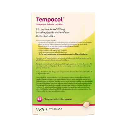 Tempocol Maagsapresistente pepermunt 182mg 60 Capsules