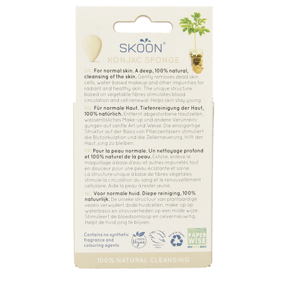 Skoon Konjac spons pure bio 1 Stuks