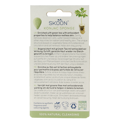 Skoon Konjac spons green tea bio 1 Stuks