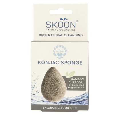 Skoon Konjac spons bamboo charcoal bio 1 Stuks