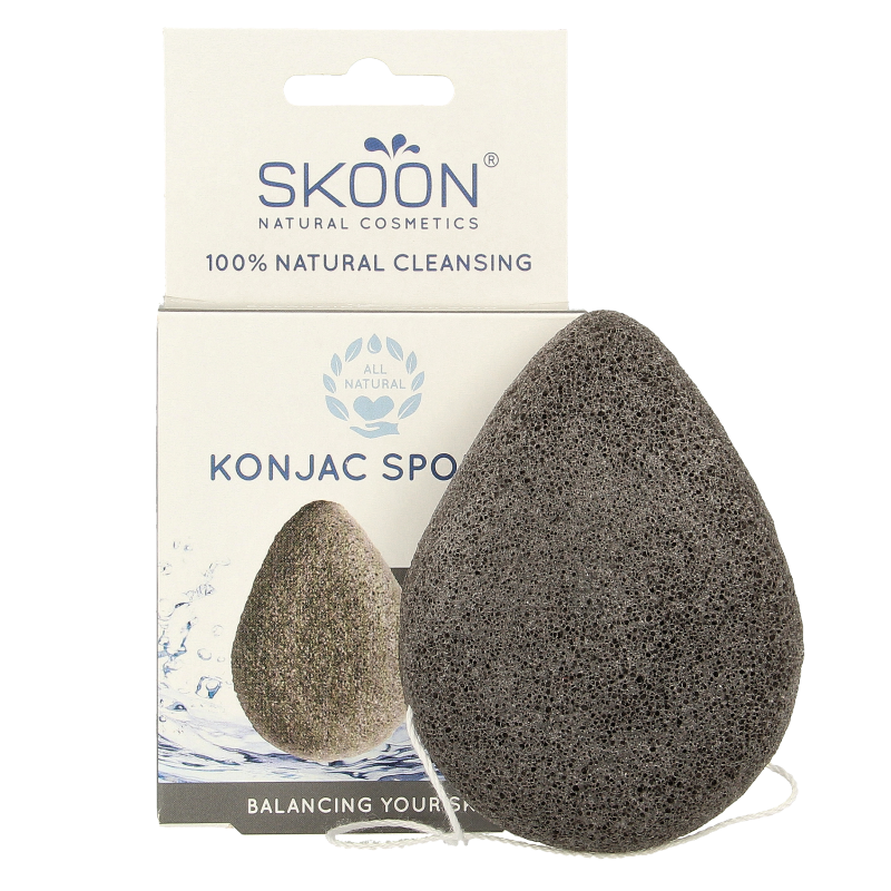 Skoon Konjac spons bamboo charcoal bio 1 Stuks