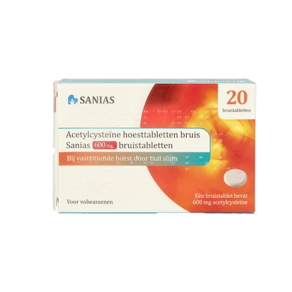 Sanias Acetylcysteine 600mg 20 Bruistabletten