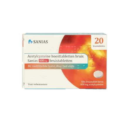 Sanias Acetylcysteine 600mg 20.00 Bruistabletten