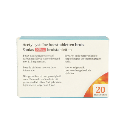 Sanias Acetylcysteine 600mg 20 Bruistabletten