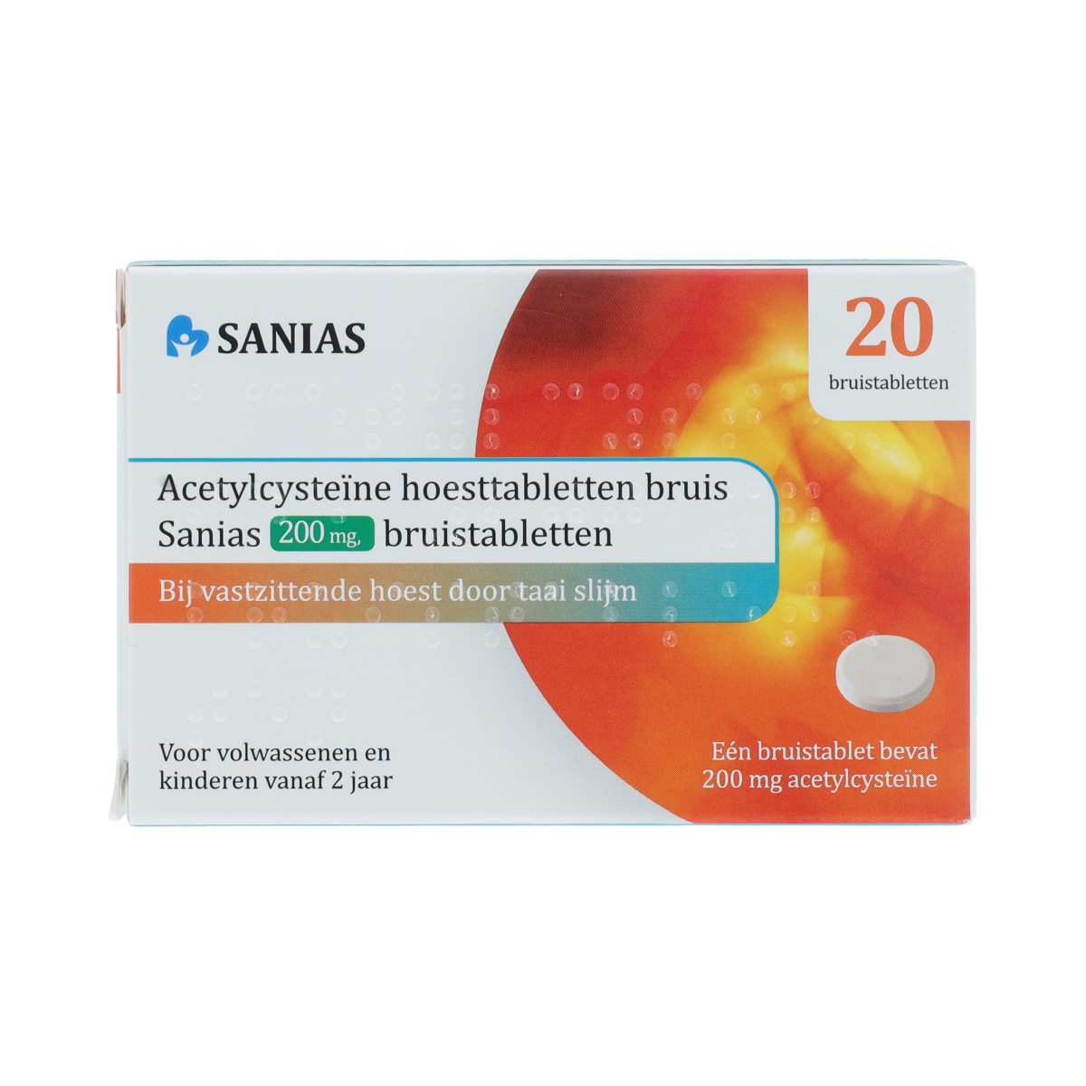 Sanias ACETYLCYSTEINE SANIAS HOEST BRUISTB SKVR 200 MG 20.00 Bruistabletten