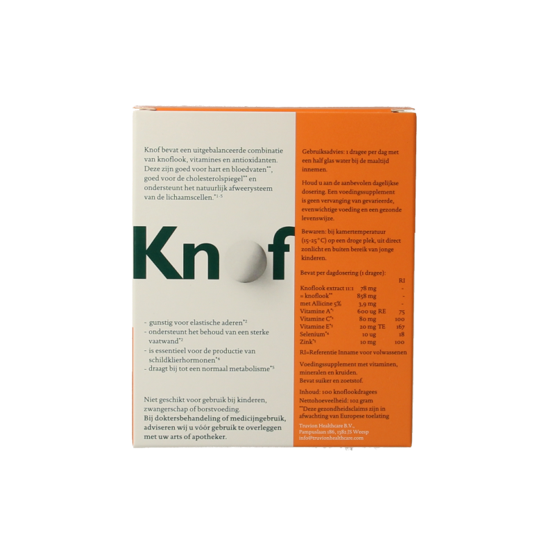 Knof Reukloze knoflook dragees 100 Dragees
