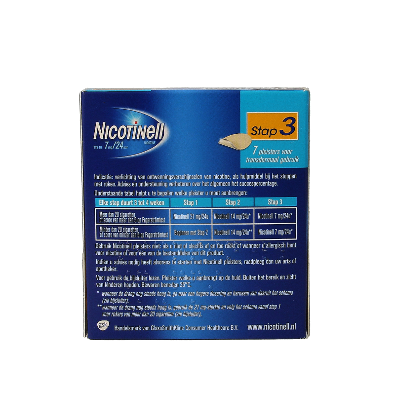 Nicotinell TTS10 7mg 7 Stuks