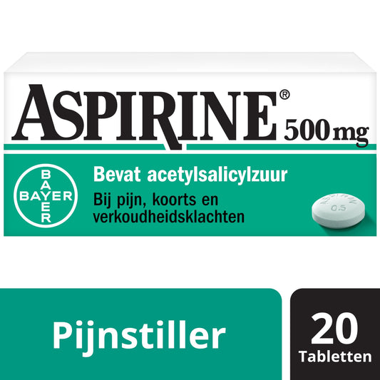 Aspirine Acetylsalicylzuur 500mg 20 Tabletten