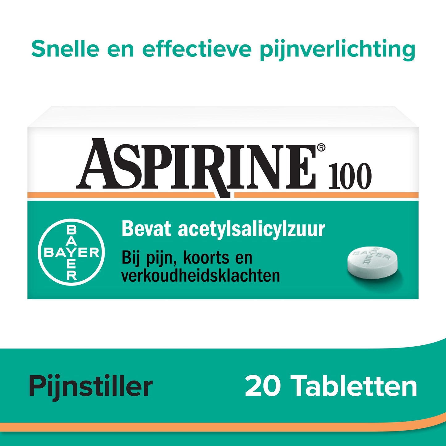 Aspirine Acetylsalicylzuur 100mg 20 Tabletten