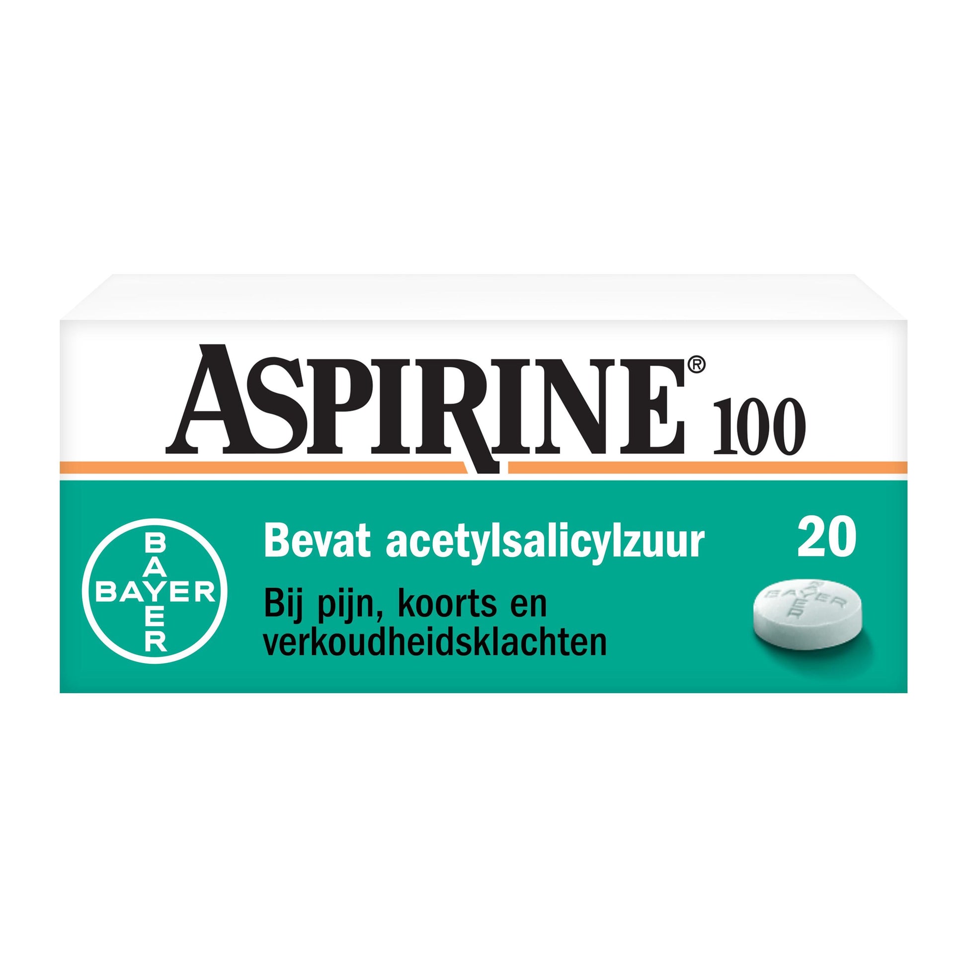 Aspirine Acetylsalicylzuur 100mg 20 Tabletten