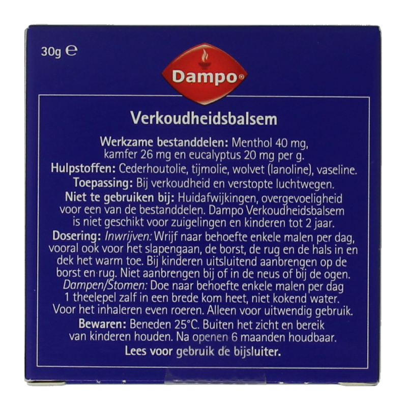 Dampo Verkoudheidsbalsem 30 Gram
