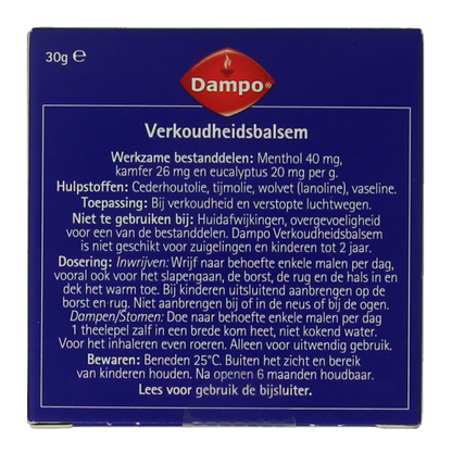 Dampo Verkoudheidsbalsem 30 Gram