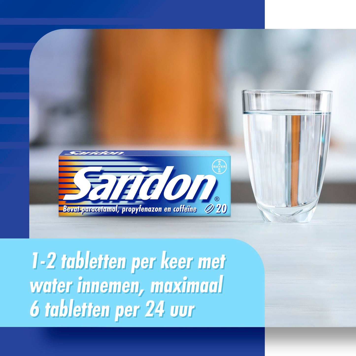 Saridon Pijnstillend en koortsverlagend 20 Tabletten