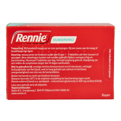Rennie Suikervrij 72 Tabletten