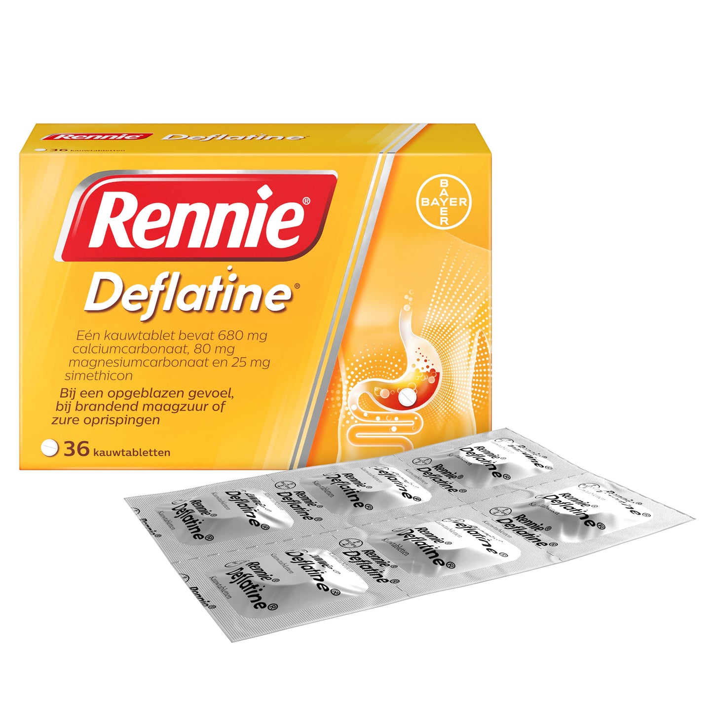 Rennie Deflatine 36.00 Tabletten