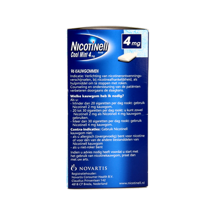 Nicotinell Kauwgom cool mint 4mg 96 Stuks