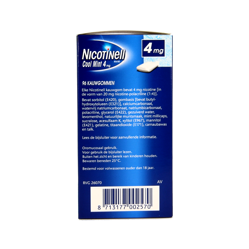 Nicotinell Kauwgom cool mint 4mg 96 Stuks