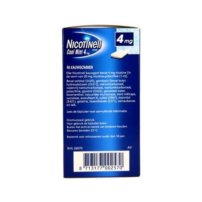 Nicotinell Kauwgom cool mint 4mg 96 Stuks
