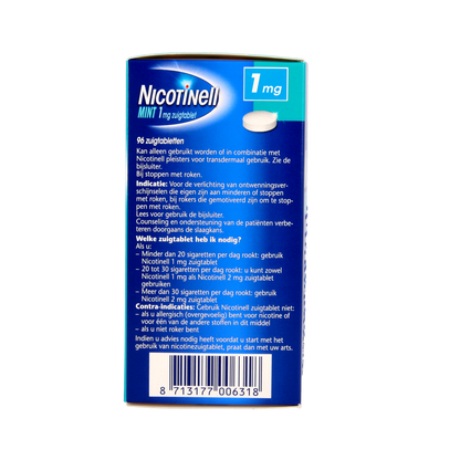 Nicotinell Mint 1mg 96.00 Zuigtabletten